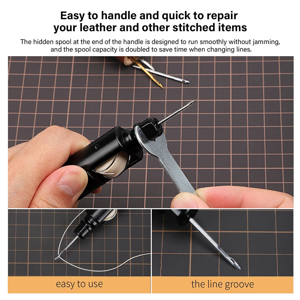 WUTA Leder Nähahle Speedy Stitcher Set – Profi Handnäh-Werkzeug für Leder, Canvas & Reparaturen