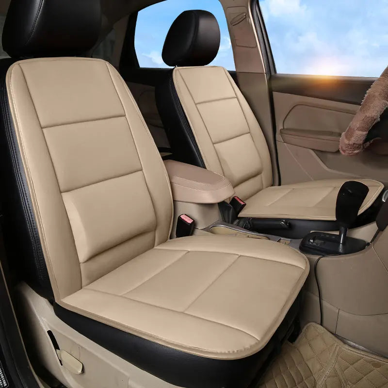 Integrierte Autositzauflage vorne aus Kunstleder – Rutschfester & abriebfester Sitzschutz, universell passend