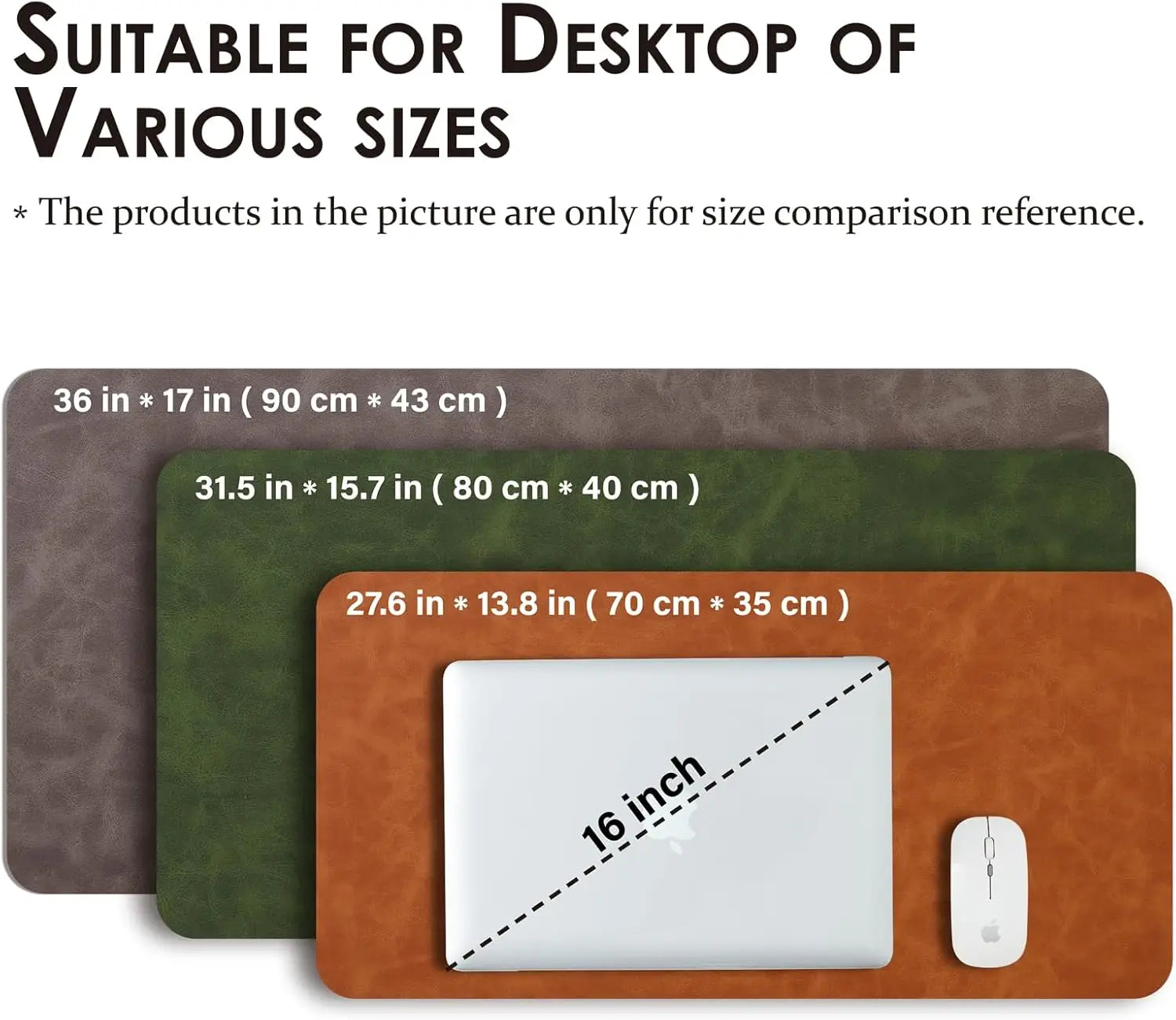 YSAGi Leder Schreibtischunterlage – Große Rutschfeste PU Desk Mat für Büro & Zuhause, Mauspad und Tastaturunterlage