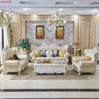 Europäisches Leder-Ecksofa aus Massivholz – Modulares L- oder U-Form Sofa im Retro-Modern-Stil für Wohnzimmer, Apartment & Villa