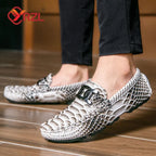 YRZL Herren Loafer aus PU-Leder – Komfortable Mokassins, Handgefertigte Driving Shoes in Übergrößen bis 48