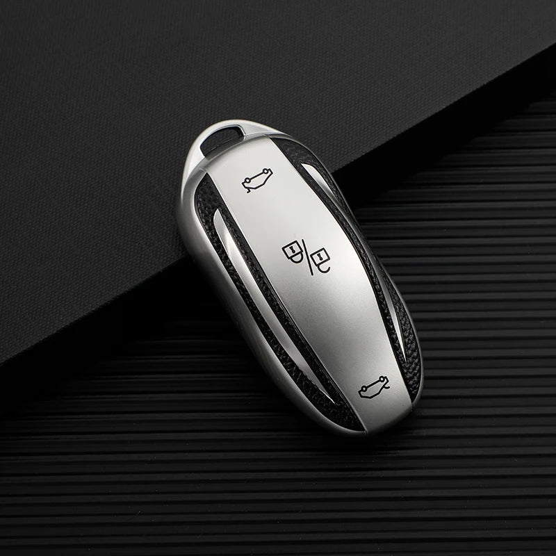Premium Leder-TPU Autoschlüssel Hülle für Tesla – Smart Key Cover für Model 3, Model Y, Model S & Model X