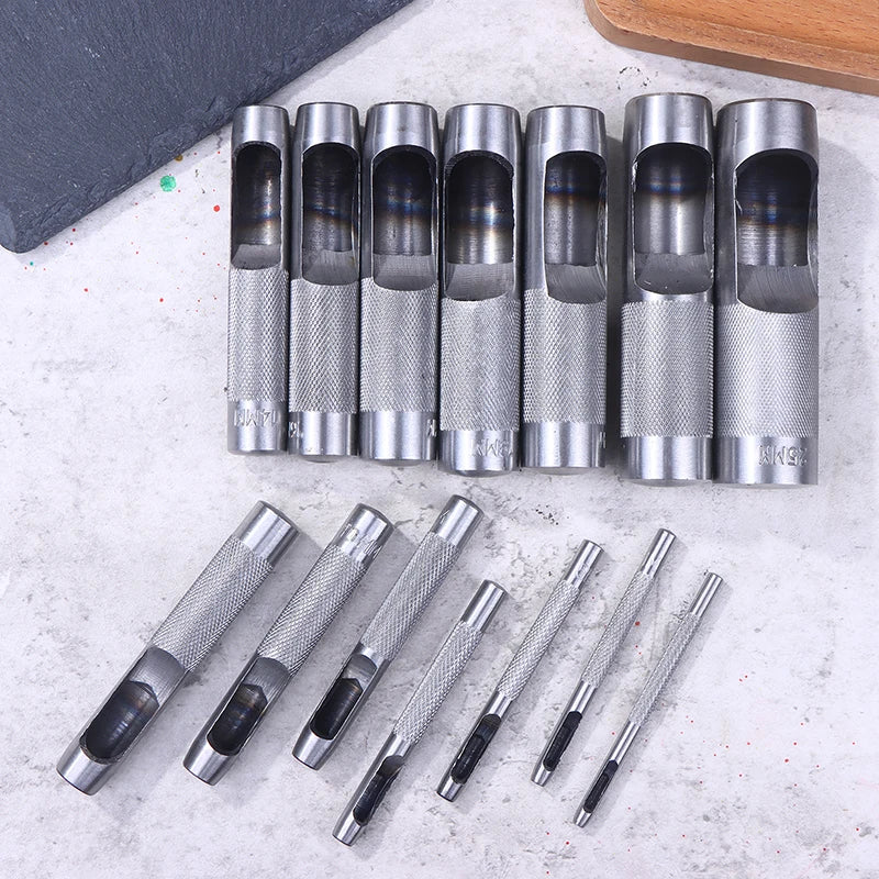 Rundloch Leder Stanze 3–25 mm aus Stahl – Präziser Hohl-Lochstanzer für Leder, Kunststoff, Gummi & Dichtungen (DIY Werkzeug)