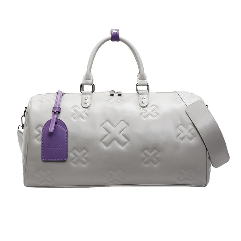 Damen PU Leder Gym & Travel Bag – Modische Fitness-, Yoga- & Reisetasche im Boston-Stil, Sport Duffle & Schulter Tote Bag