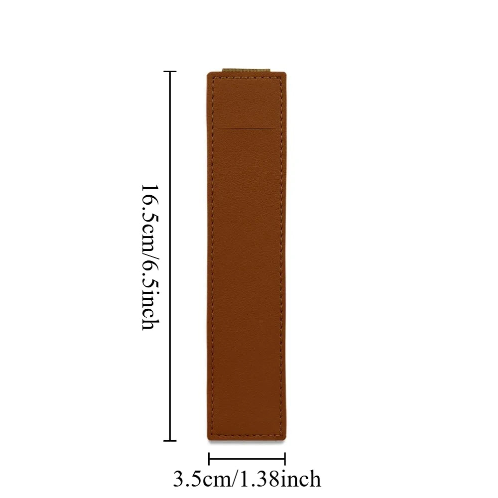 Étui à stylos en cuir PU avec bande élastique – Étui à stylos Schlankes pour journaux, écoles, bureaux et réunions 