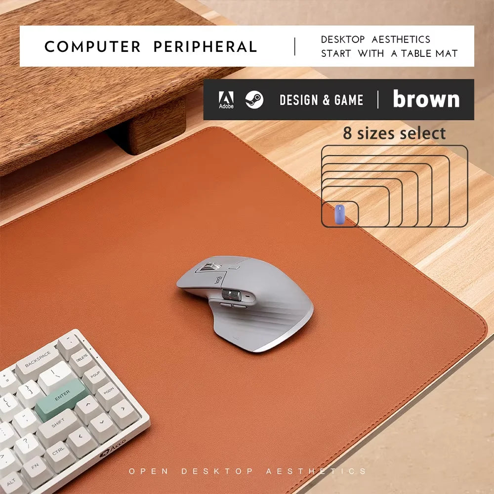 EMTRA Leder Gaming Mousepad - Großes, Rutschfestes &amp; Wasserdichtes Mauspad in Mehrfarben für Büro, Gaming &amp; Homeoffice