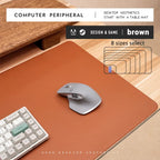 EMTRA Leder Gaming Mousepad - Großes, Rutschfestes &amp; Wasserdichtes Mauspad in Mehrfarben für Büro, Gaming &amp; Homeoffice