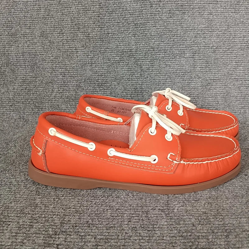 Klassische Herren Bootsschuhe aus echtem Leder – Handgefertigte Mokassins & Casual Loafer mit rutschfester Gummisohle
