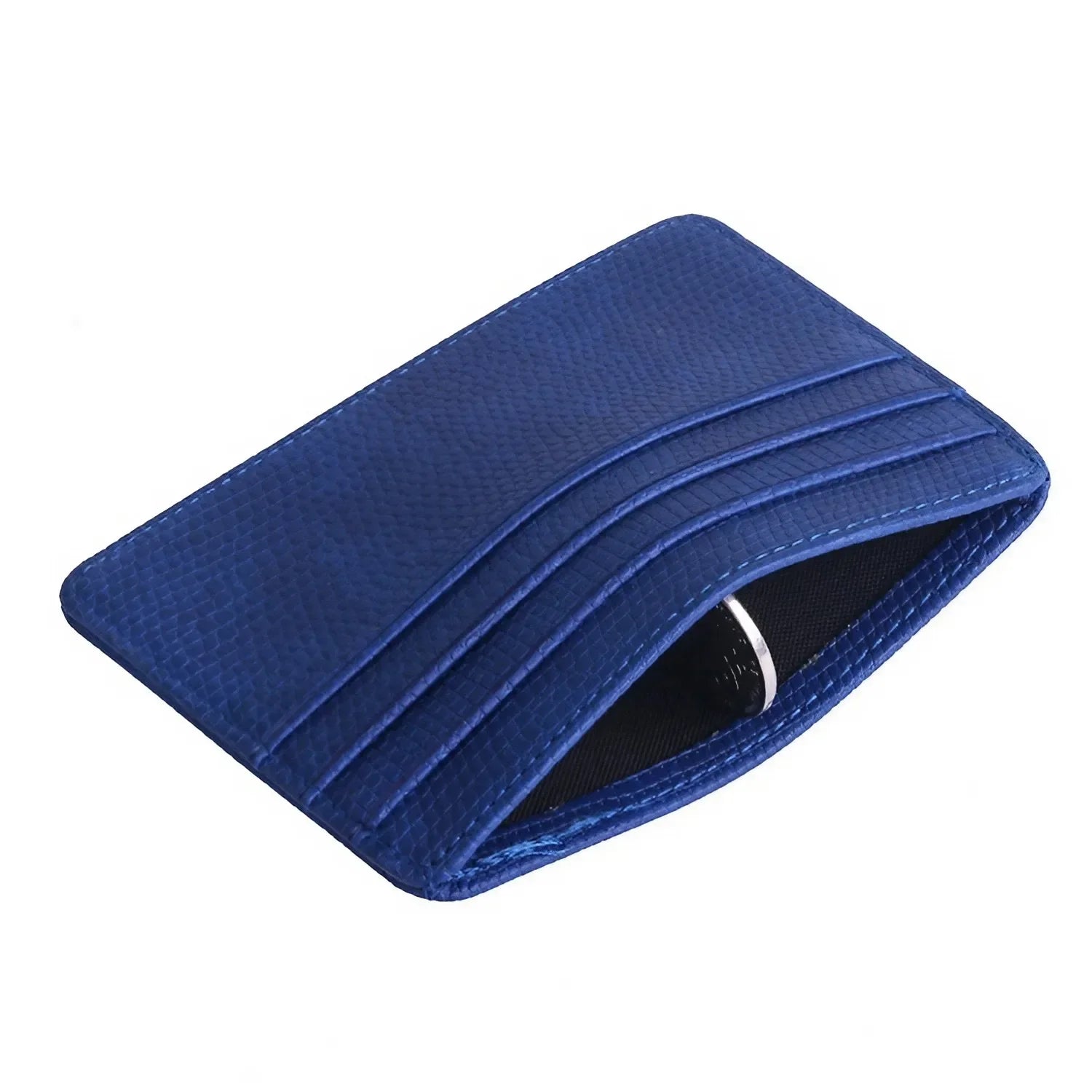 Mini Reise Kartenetui aus PU-Leder – Kompakte Geldbörse mit Echsenprägung, Sichtfenster & Reißverschluss für Damen & Herren