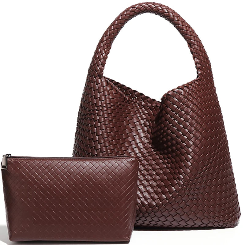 Sac fourre-tout en cuir pour femme – Grande pochette en cuir PU avec pochette pour le travail, le tourisme et les loisirs 