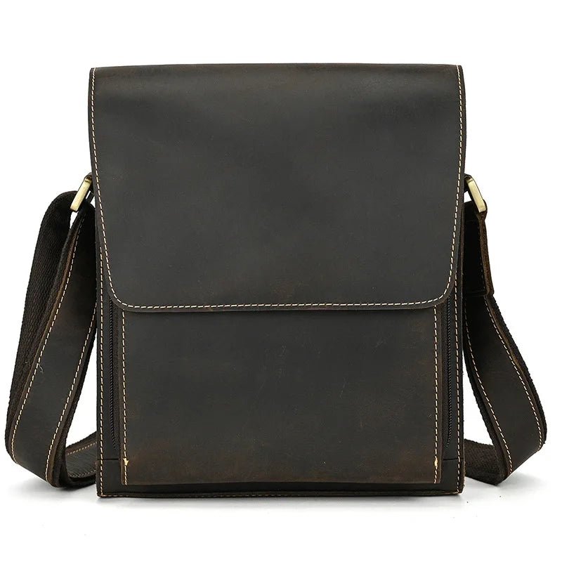 Newsbirds Vintage Herren Leder-Aktentasche – Crazy Horse Laptop Messenger Bag para oficina y oficina 
