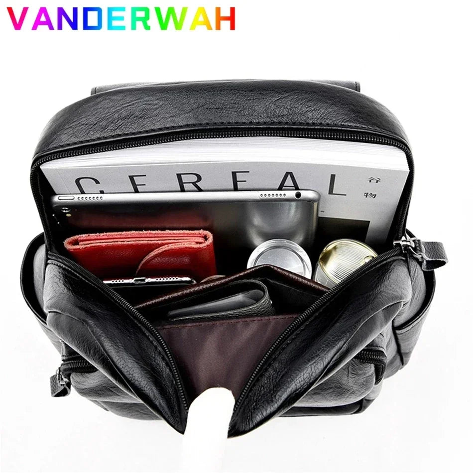Eleganter Damen Leder-Rucksack – Modischer Schulterrucksack in Lederoptik, wasserdicht & vielseitig für Alltag, Schule und Reisen