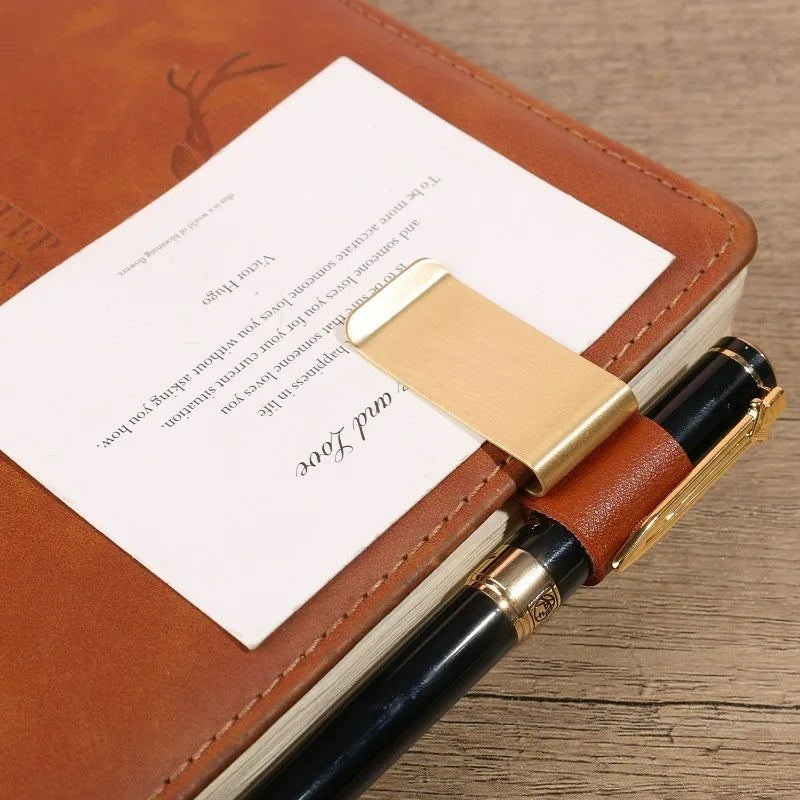 Edelstahl Leder Stiftclip – Porte-stylo pratique et support pour journaux, bureaux et écoles (1–6 pièces) 