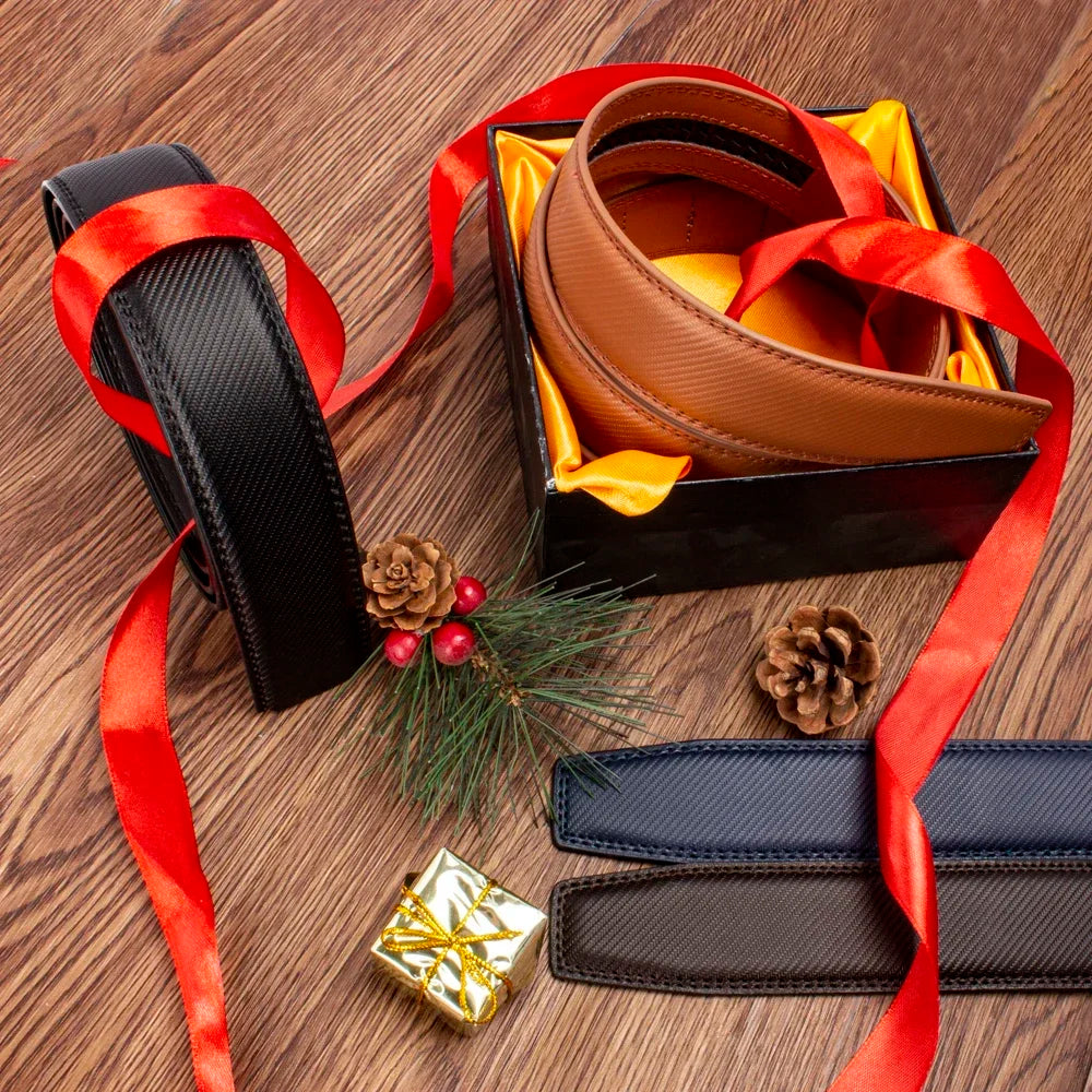 Großer Leder-Gürtel ohne Schnalle – Hochwertiger Ledergürtel für Herren und Damen