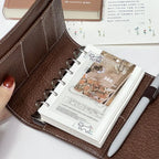 Notizbuch im Retro-Stil im A7-Format mit 2 herausnehmbaren Bindern aus weichem Kunstleder, dreifach gefaltetem Notizblock mit losen Blättern und tragbarem Tagebuch