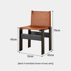 Japanischer Retro Esszimmerstuhl aus Massivholz & Leder – Antiker Designer Armlehnenstuhl im Light-Luxury-Stil für Küche & Café