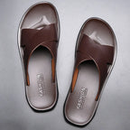 YBQJOO Herren Sommer Leder Sandalen – Vintage Gladiator Sandalen aus echtem Rindsleder, bequeme Casual Flats &amp; Beach Slipper 