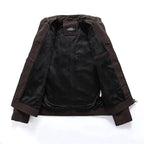 Herren Motorrad PU-Lederjacke mit Fleece-Futter – Vintage Biker Jacke mit Stehkragen &amp; Multi-Taschen pour Herbst &amp; Winter 2025