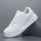 Sanzoog Herren Ledersneaker – Trendige Casual Skateboard-Schuhe mit dicken Sohlen, Plateau & Extra-Groß bis Größe 52