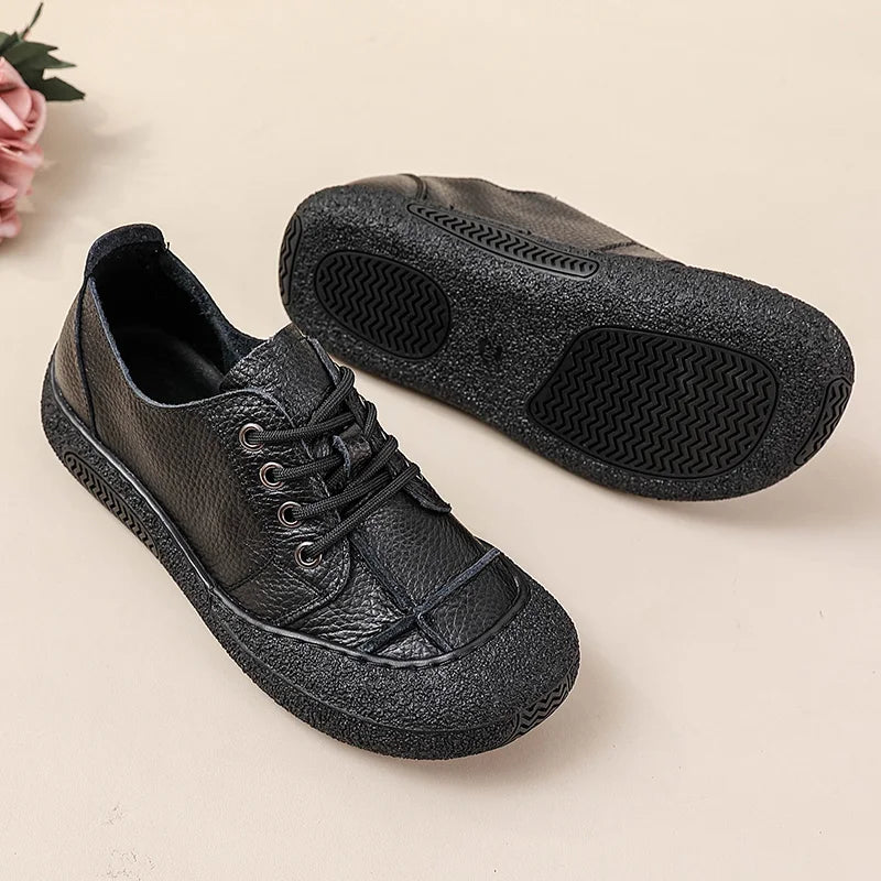 feerldi Damen Leder Flats WB-222E – Handgefertigte Oxfords für breite Füße, bequeme Slip-On Loafers und Mokassins