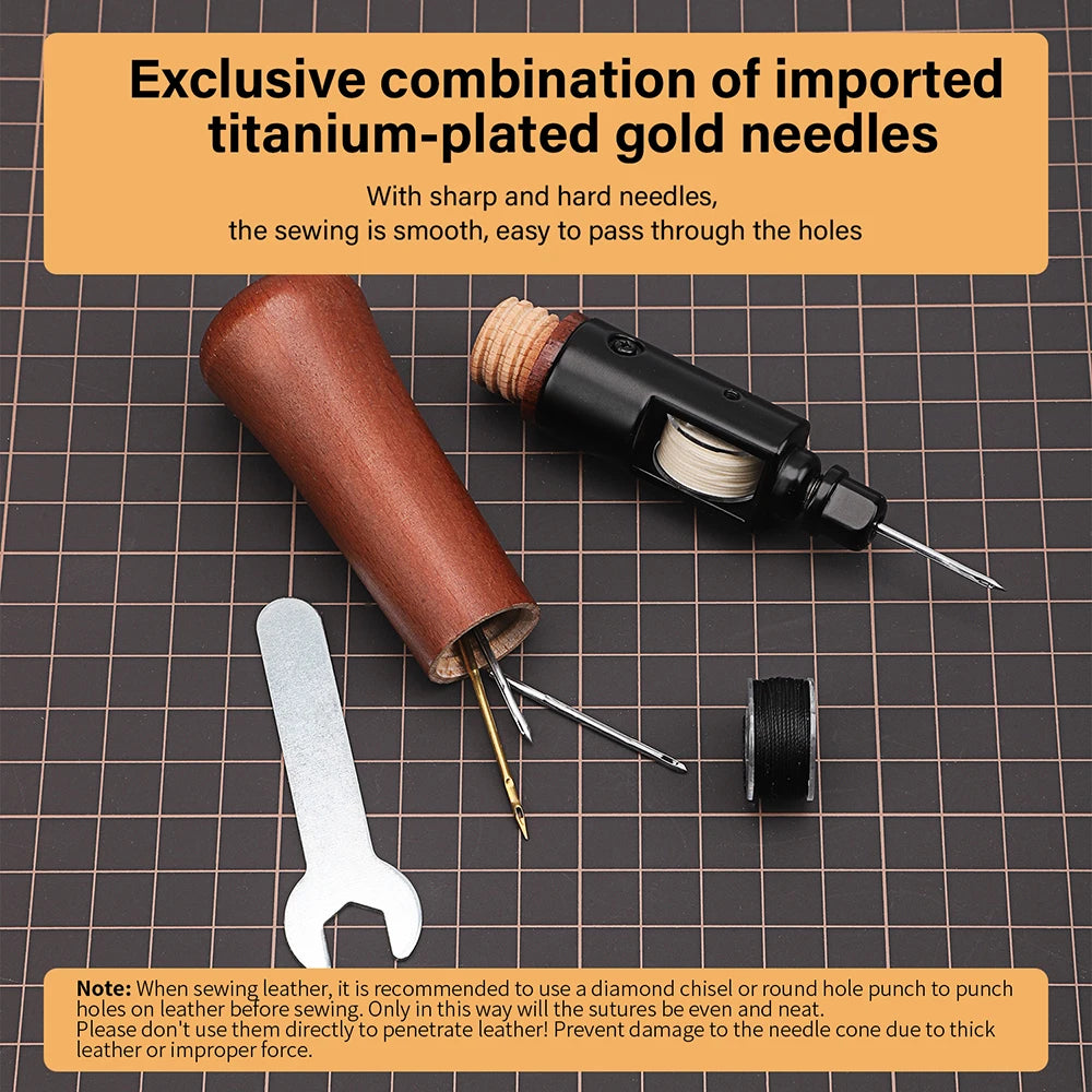 WUTA Leder Nähahle Speedy Stitcher Set – Profi Handnäh-Werkzeug für Leder, Canvas & Reparaturen