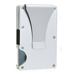 Cartera metálica delgada RFID para hombre – Cartera frontal minimalista con clip de gel 