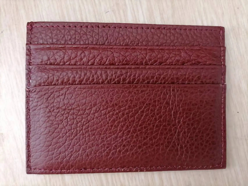 Personalisierter Leder Kartenhalter mit Initialen – Slim Wallet aus echtem Rindsleder für Damen &amp; Herren