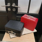 PU-Leder Kosmetik- & Kulturbeutel mit Griff – Große, portable Make-up Reise- & Toiletry Bag mit viel Stauraum für Damen