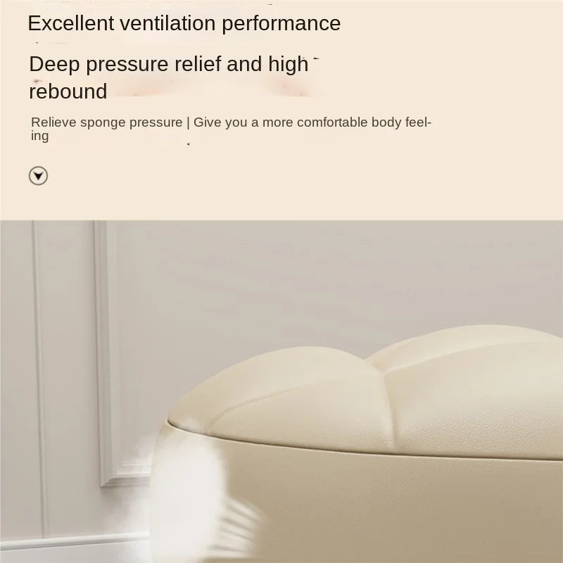 Exquisiter Sattelleder-Hocker mit Rückenlehne & Rollen – Drehbarer Schuhwechsel- & Wohnhocker aus Echtleder im modernen Design