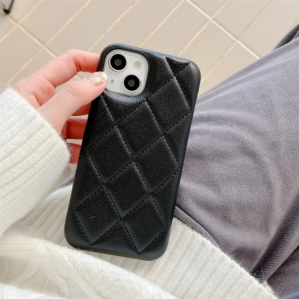 Crossbody iPhone Lederhülle mit Kartenfach & Kette – Luxuriöse Wallet Handyhülle mit Umhängeband für iPhone 16, 15, 14 & 13 Pro Max (ohne Logo)