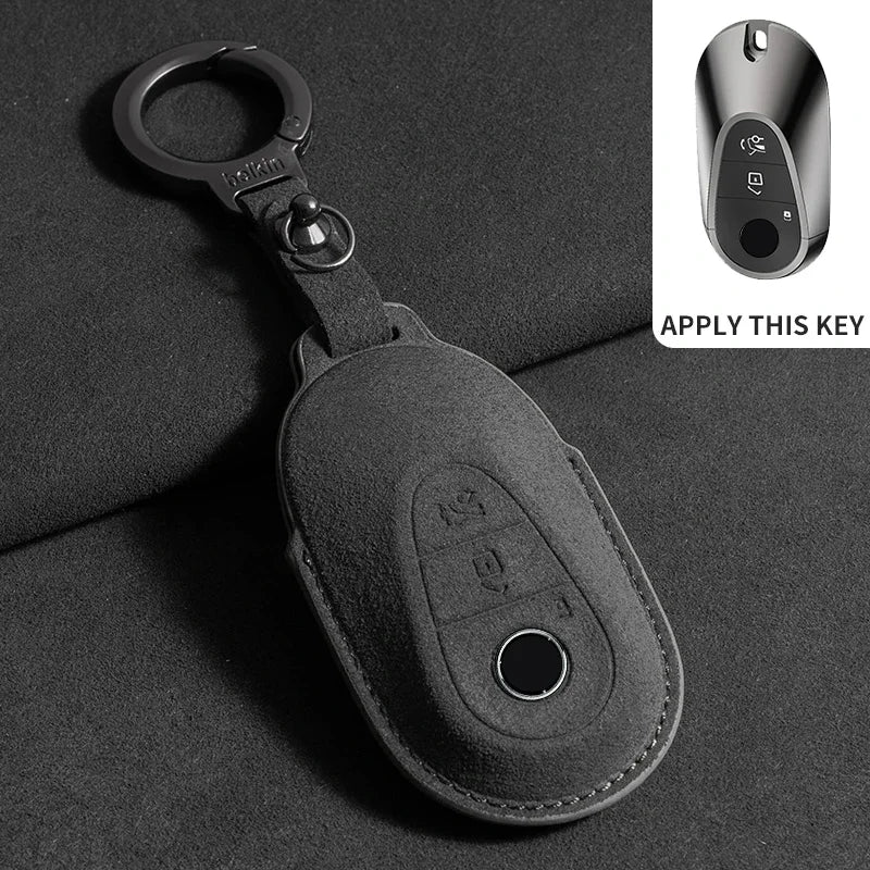 Wildleder Autoschlüssel Hülle für Mercedes-Benz – Edles Key Case Cover für E-Klasse W213/W205, CLA & AMG Modelle (2018–2020)