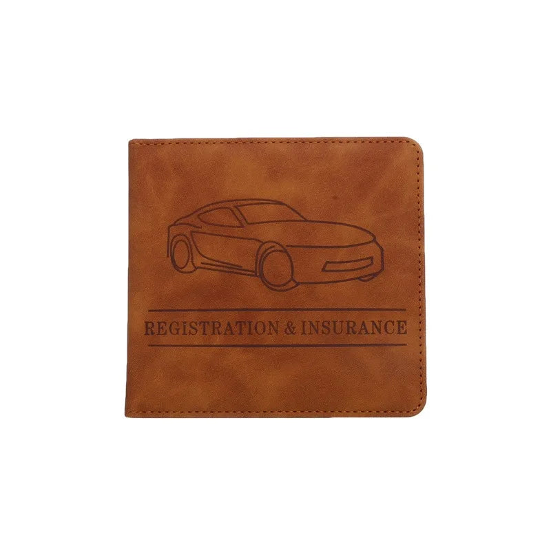 Auto Dokumentenmappe aus PU-Leder – Fahrzeugschein- & Führerscheinhülle für Versicherung, Karten & Ausweise | Stilvolle Fahrer-Dokumententasche