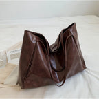 RPXBGUCKARHG Vintage Damen Tote Bag – Große PU-Leder Schultertasche, Harajuku-inspirierte Casual Handbag für Alltag & Shopping