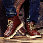 laikihan Botas altas de cuero para hombre, botines de motorrad y punk, botas de invierno y herbstschuhe hechas a mano