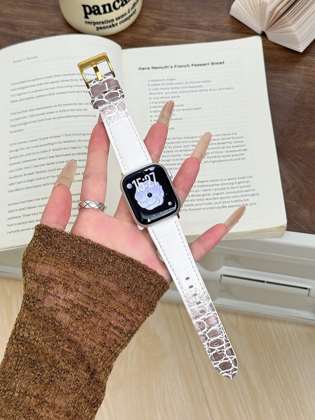 Brazalete de cuero con bucle para Apple Watch – Brazalete de cuero elegante y deportivo para iWatch para damas y unisex de 38 a 49 mm