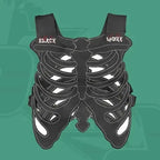 Gothic Skull Weste aus PU-Leder – Herren Dark Streetwear Weste mit 3D Skelett-Design, Hollow Look für Alltag & High Street