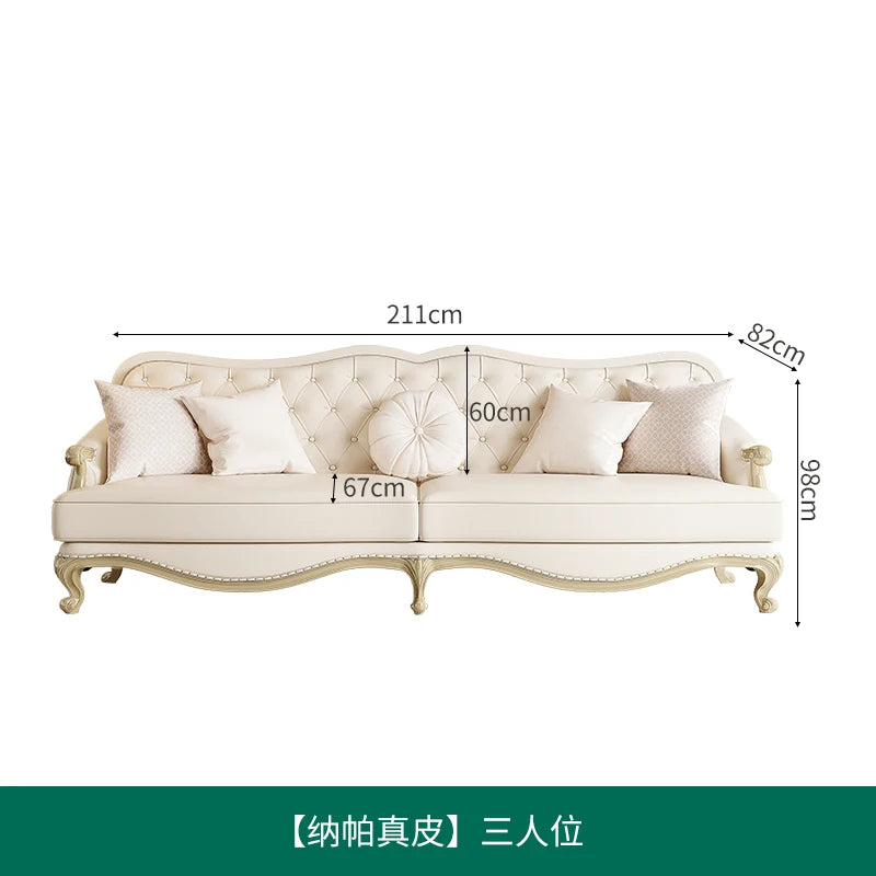 Amerikanisches Light-Luxury Ledersofa – Moderne französische Wohnlandschaft aus echtem Leder, europäisches Ecksofa für stilvolle Wohnzimmer