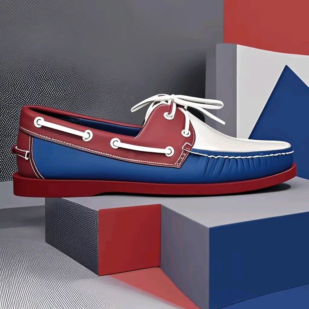 Klassische Herren Bootsschuhe aus echtem Leder – Handgefertigte Mokassins &amp; Casual Loafer mit rutschfester Gummisohle 