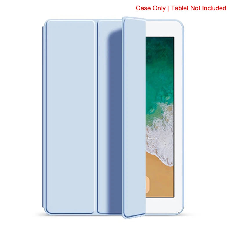 Funda con tapa triple para iPad Air de 9,7 pulgadas, soporte magnético, funda protectora de cuero PU para iPad Air 1 y 2 y iPad de 5. y 6. generación