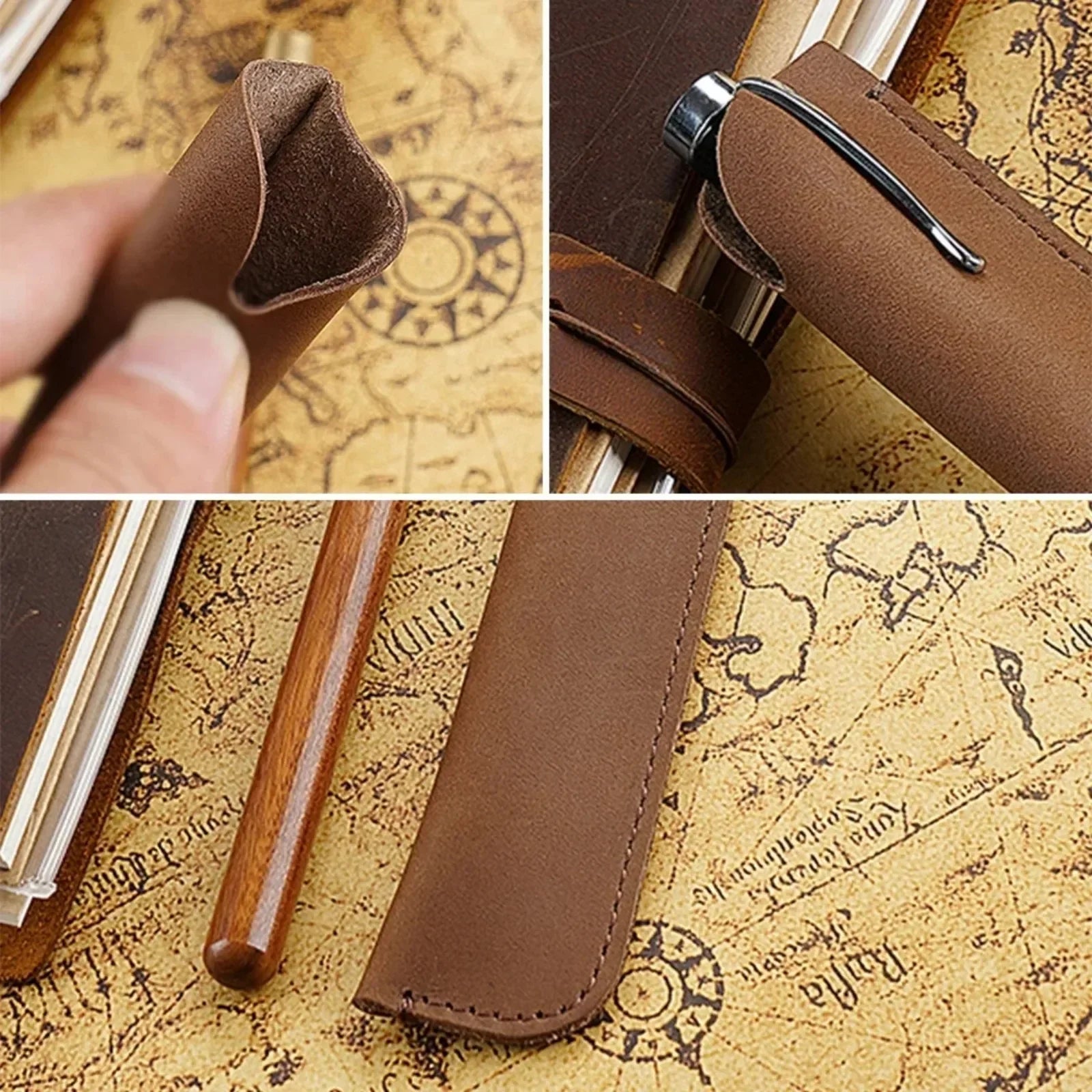 Retro Leder Stifteetui aus Echtleder – Schlichter Single Pen Holder im Vintage-Stil für Schule &amp; Büro