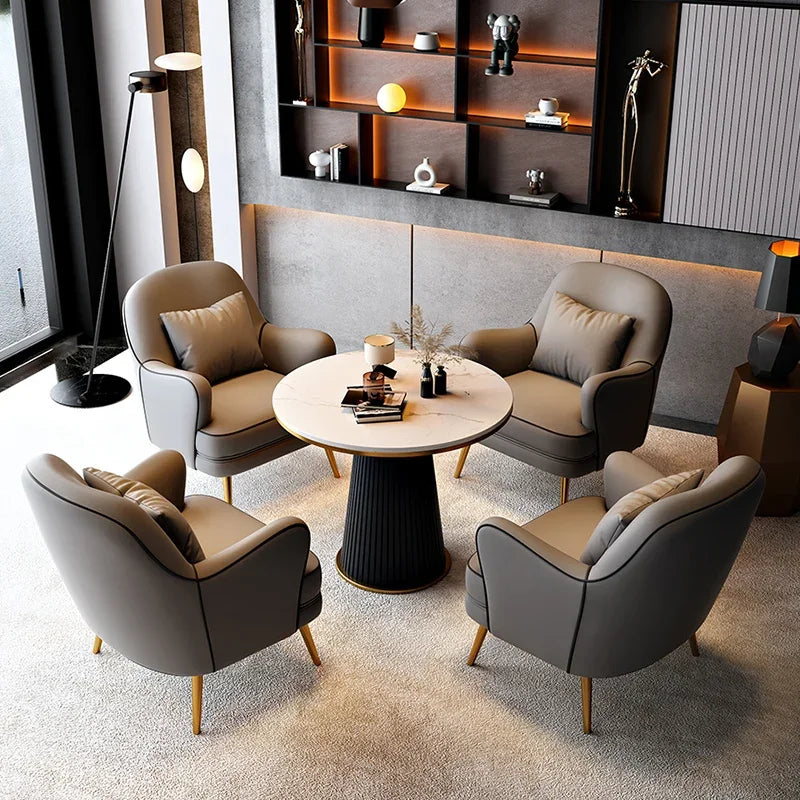 Luxuriöser Designer-Armchair im nordischen Stil – Stabiler Lounge- & Lesesessel mit Rückenstütze für Wohnzimmer & Hotel