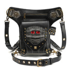 Steampunk Damen & Herren Bauchtasche – Gothic PU-Leder Fanny Pack, Crossbody & Thigh Leg Hip Holster für Reisen und Festivals