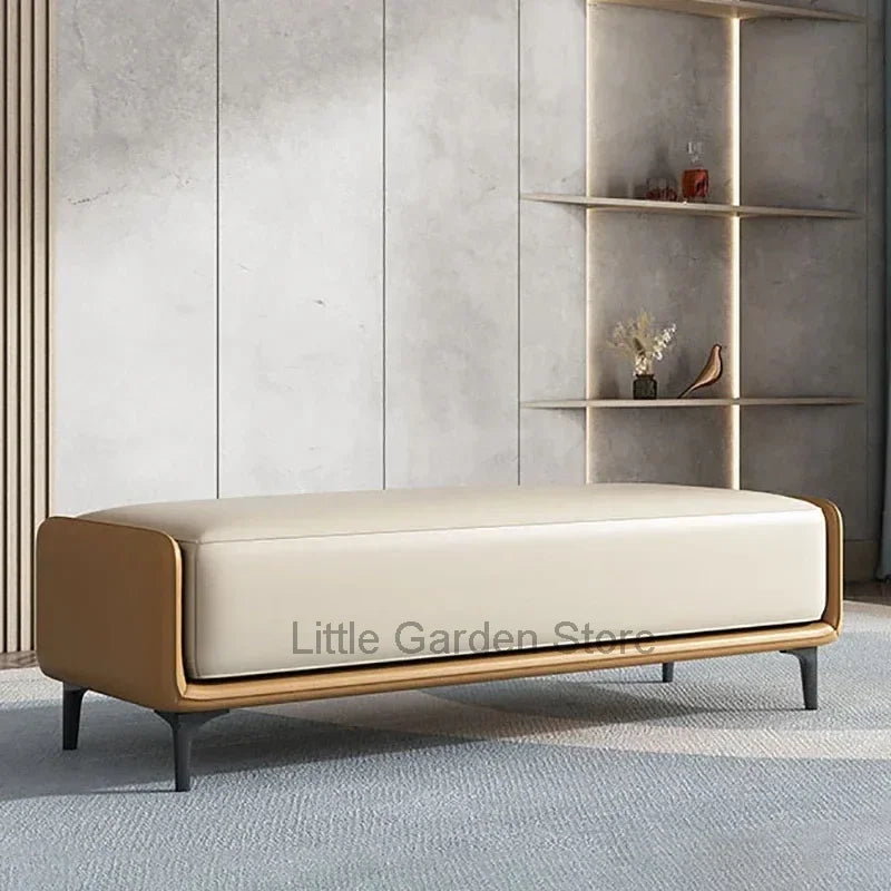 Luxuriöser Leder Sitzhocker & Bettbank im italienischen Stil – Moderne Ottoman Bench für Schlafzimmer, Wohnzimmer & Ankleide (120 cm)