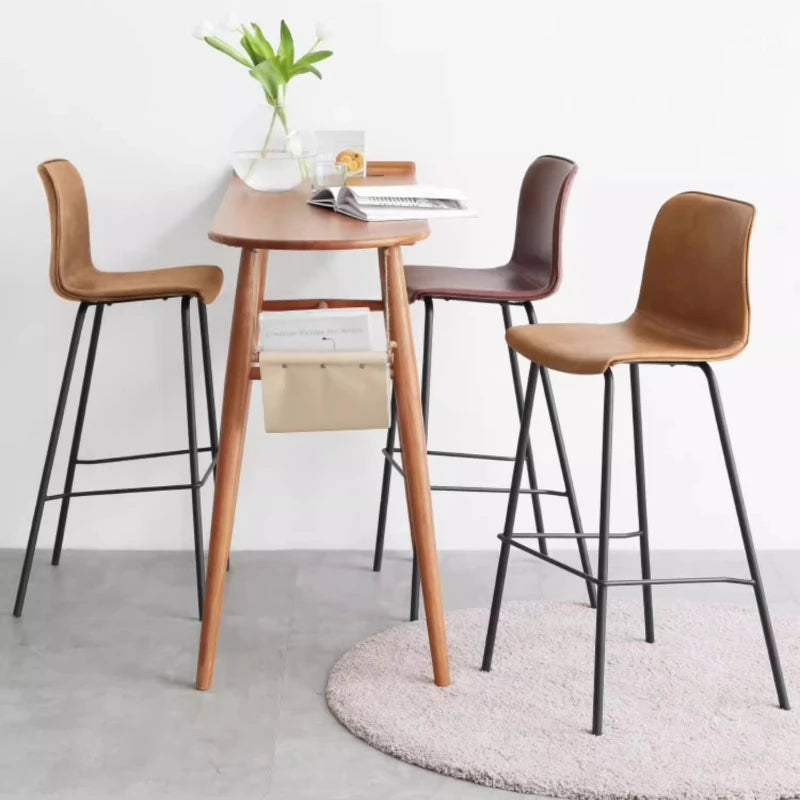 Moderner Leder Barstuhl mit Armlehnen – Höhenverstellbarer & drehbarer Designer-Barhocker für Wohnzimmer, Empfangstheke & Salon