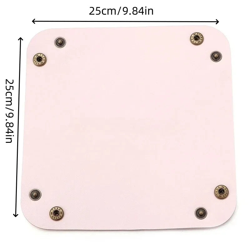 Nordische PU Leder Ablageschale 25 × 25 cm – Faltbare Design-Aufbewahrung für Schmuck, Kosmetik & Schlüssel