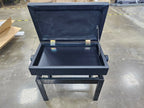 Höhenverstellbare Klavierbank mit Stauraum – Robuste Piano Bench mit Lederkissen aus Massivholz, schwarz, für Einzel- & Doppelsitz