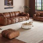 Cloud Designer Sofa im nordischen Stil – Modernes Lounge-Sofa mit Oil-Wax-Leder, Minimalistisches Relax-Sofa für Wohnzimmer &amp; Loft 