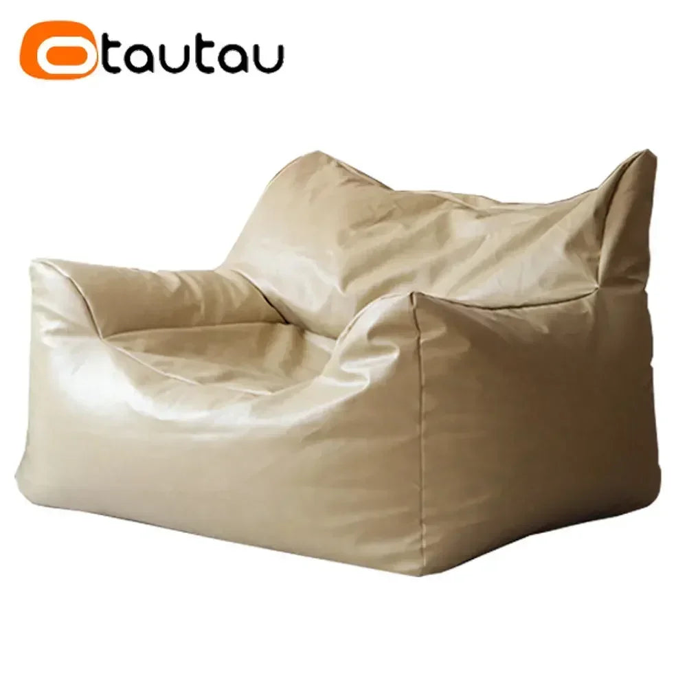 King Size Sitzsack Bezug aus Kunstleder – Bequemer Bean Bag Sofa Cover ohne Füllung für Gaming, Filme & Entspannung