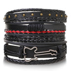 Viking Lederarmband mit Totenkopf – Verstellbares Herren- & Unisex Armband im Neo-Gothic Stil, Geflochtenes Lederarmband