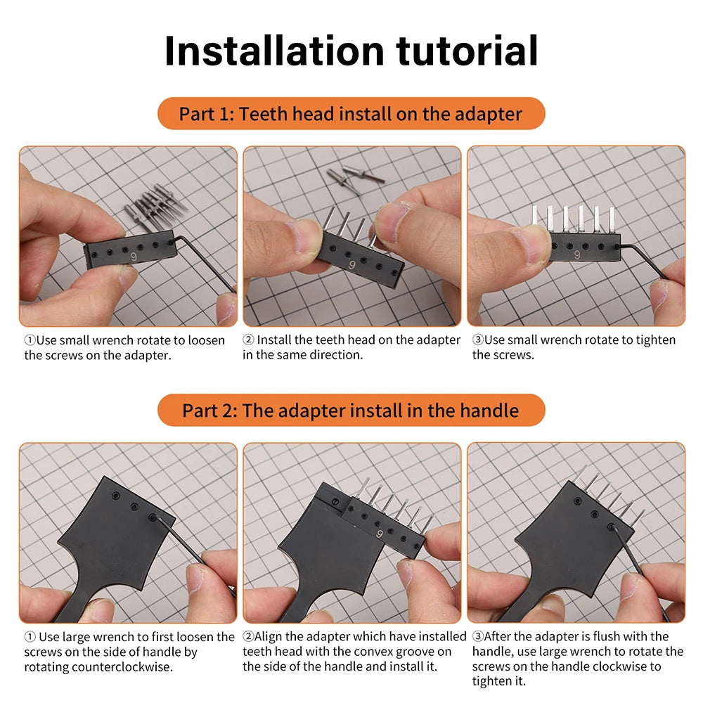 WUTA Modulares Adapter- & Schlagkopf-System für Lederwerkzeuge – Austauschbare Loch- & Stichaufsätze aus Edelstahl